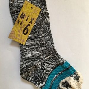 Mix No.6 Women’s Crew Socks, Black/Blue